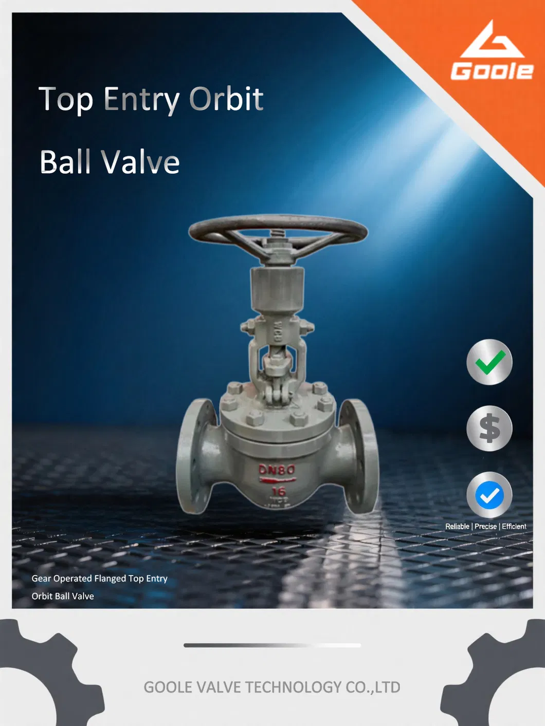 Gear Operated Trunnion Mounted Type Orbit Ball Valve