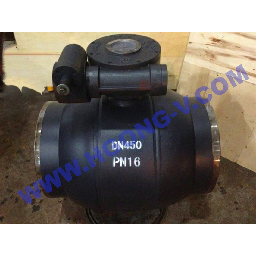 DIN/ANSI/JIS Cast Steel Wcb 304 316 Worm Gear Trunnion Mounted Floating Bw Sw Motorised Welding Ball Valve