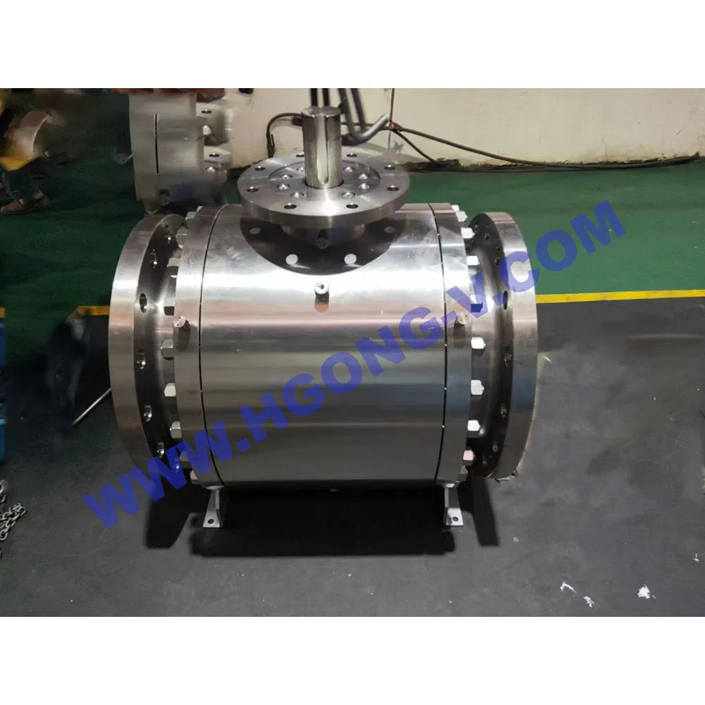 DIN/ANSI Worm Gear Wcb Cast Steel Trunnion A105 Mounted Gas Oil Plant Flange Ball Valve