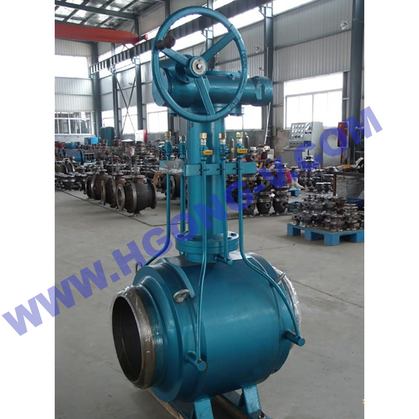 DIN/ANSI/JIS Cast Steel Wcb 304 316 Worm Gear Trunnion Mounted Floating Bw Sw Motorised Welding Ball Valve