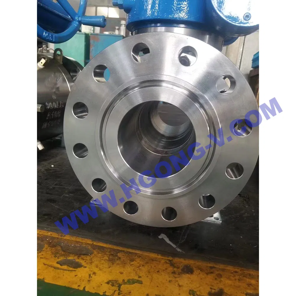 JIS/ANSI/DIN Pneumatic Forged A105/FL2/F11/F22/F5/F304/F316/F321 Trunnion Mounted Flange Gas Oil Ball Valve