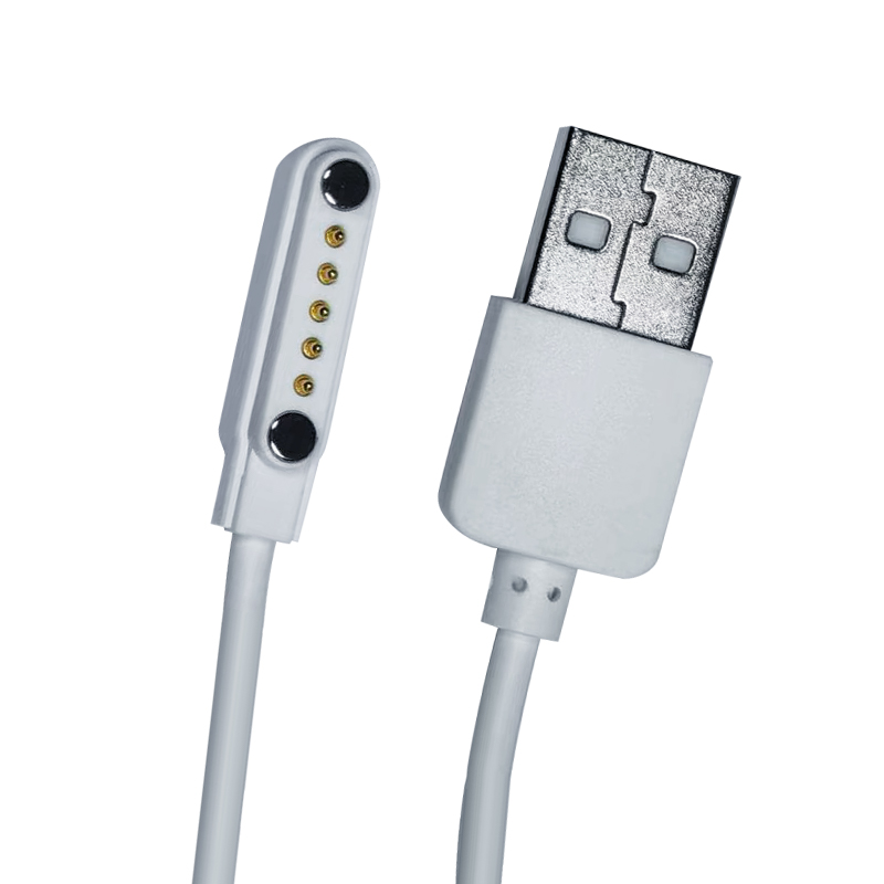 ODM 6 pin Pogo Pin White Magnetic Charging Data USB C Charger Cable Type C Manufacturers, Supplier