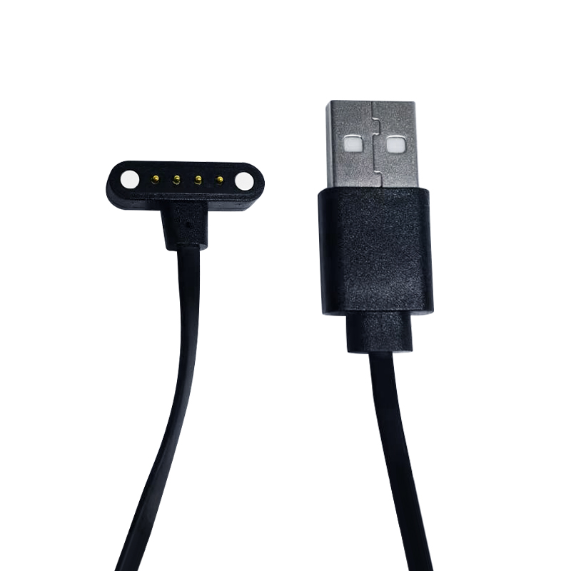 Cheap 4 pin Pogo Pin Black Magnetic Charging Data USB Charger Cable Suppliers, Factories