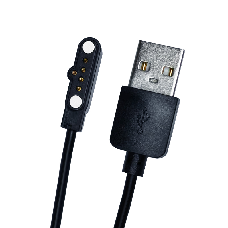 Cheap 5 pin Pogo Pin Black Magnetic Charging Data USB C Charger Cable Supplier, Factories