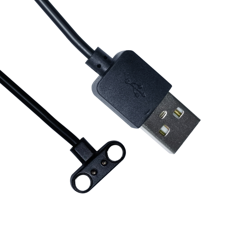 Custom 2 pin Pogo Pin Black Charger Magnetic USB Charging Cable Manufacturers, Factories