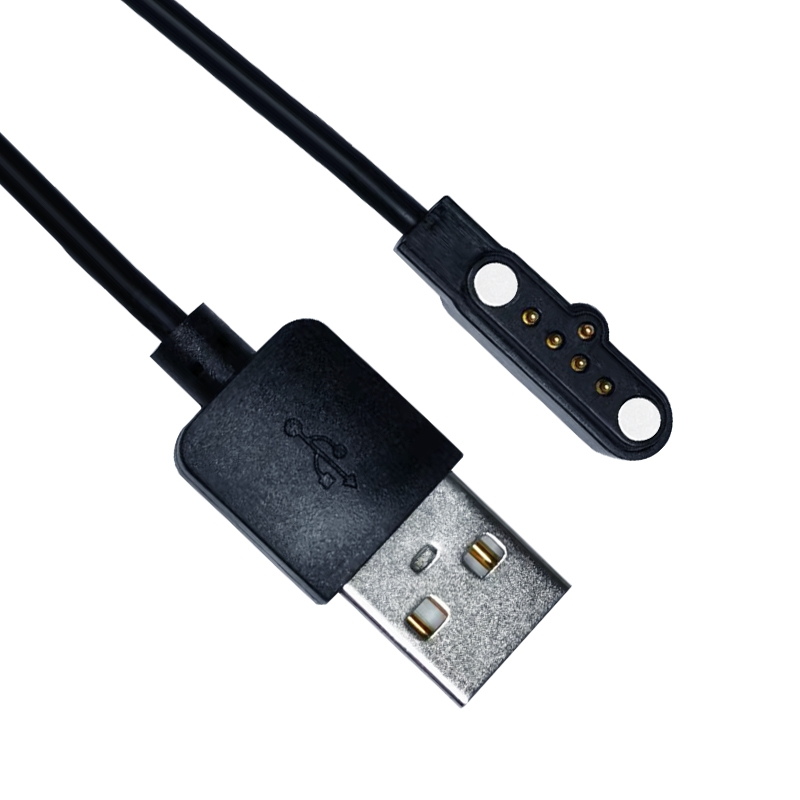 Cheap 5 pin Pogo Pin Black Magnetic Charging Data USB C Charger Cable Supplier, Factories