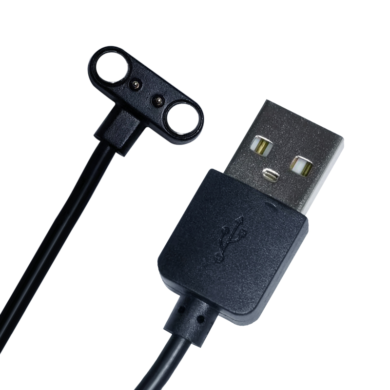 Custom 2 pin Pogo Pin Black Charger Magnetic USB Charging Cable Manufacturers, Factories