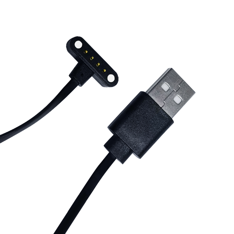 Cheap 4 pin Pogo Pin Black Magnetic Charging Data USB Charger Cable Suppliers, Factories