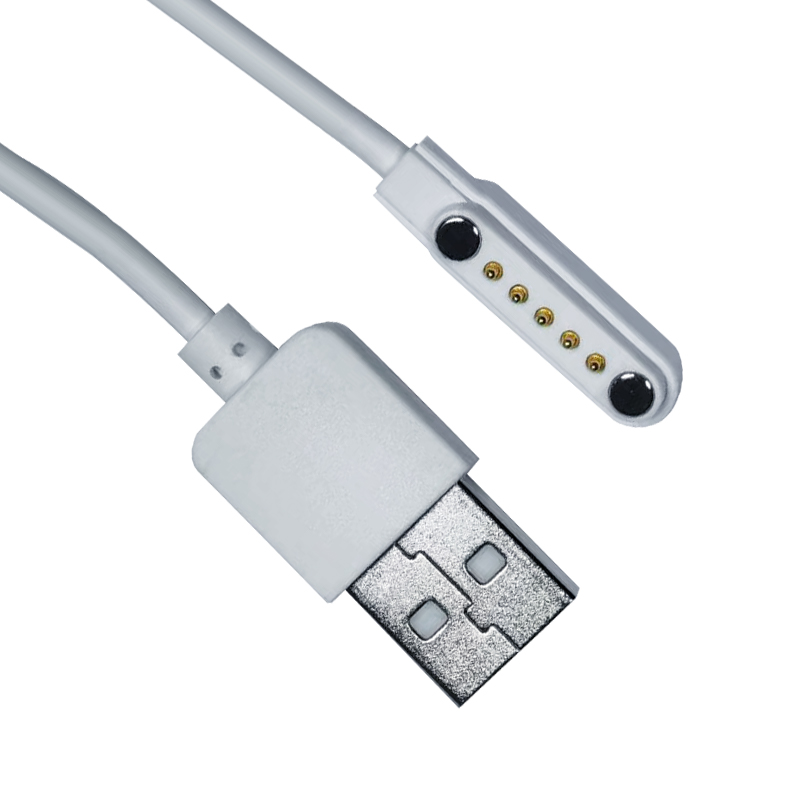 ODM 6 pin Pogo Pin White Magnetic Charging Data USB C Charger Cable Type C Manufacturers, Supplier