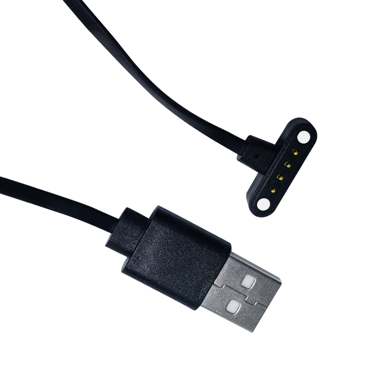 Cheap 4 pin Pogo Pin Black Magnetic Charging Data USB Charger Cable Suppliers, Factories