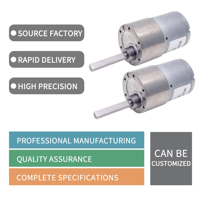 DC 12V 24V Micro Speed Reduction Geared Motor 37mm Diameter Gearbox High Torque Low Rpm Brushed DC Geared Motor