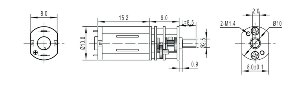 M20 Motor 10mm Dc Gear Motor