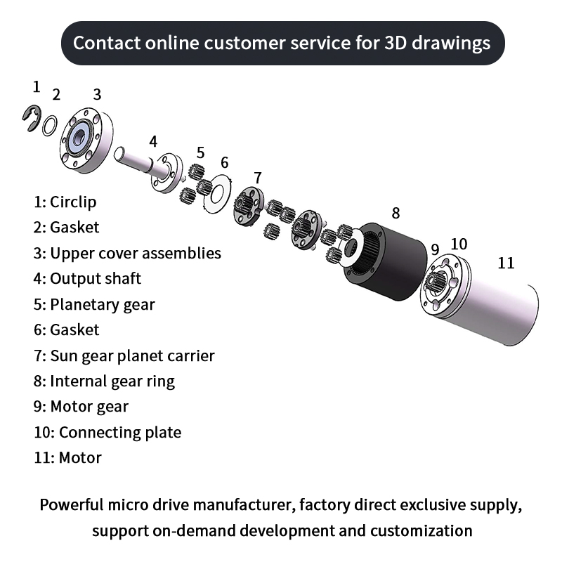 GMP42-TEC4260 12v 24v 36mm High Torque Low Rpm Brushless Planetary DC Gear Motor Reducer
