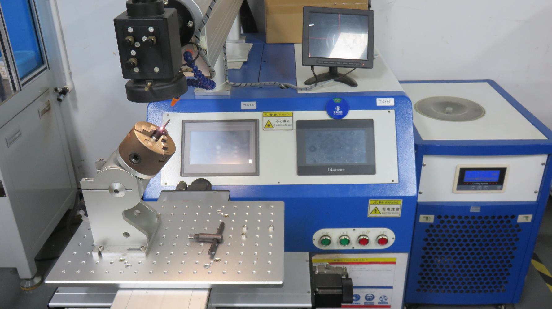 Laser spot welding machine for precision motor component joining