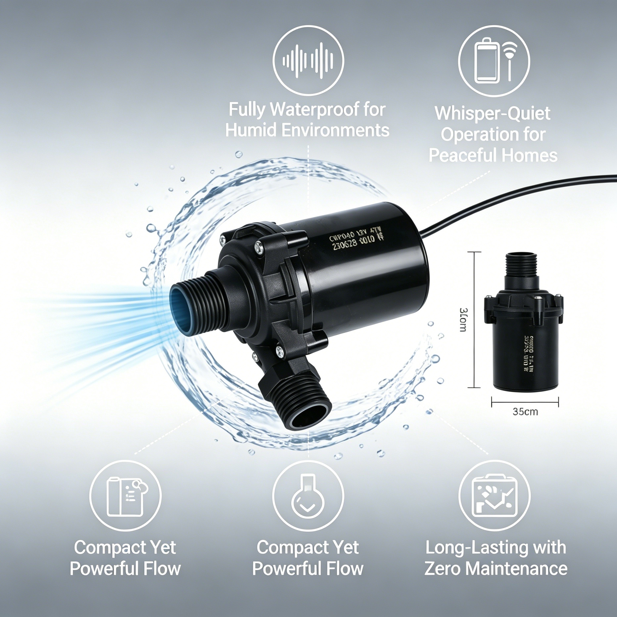 12V Smart Toilet High Pressure DC Water Pump (1)