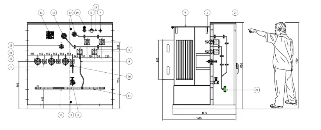 Desenho Técnico do Transformador Americano