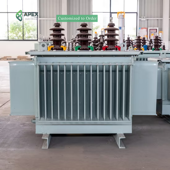 100kVA 200kVA 315kVA Transformador Elétrico Imerso em Óleo Tipo Trifásico com Enrolamento de Cobre para Distribuição de Energia