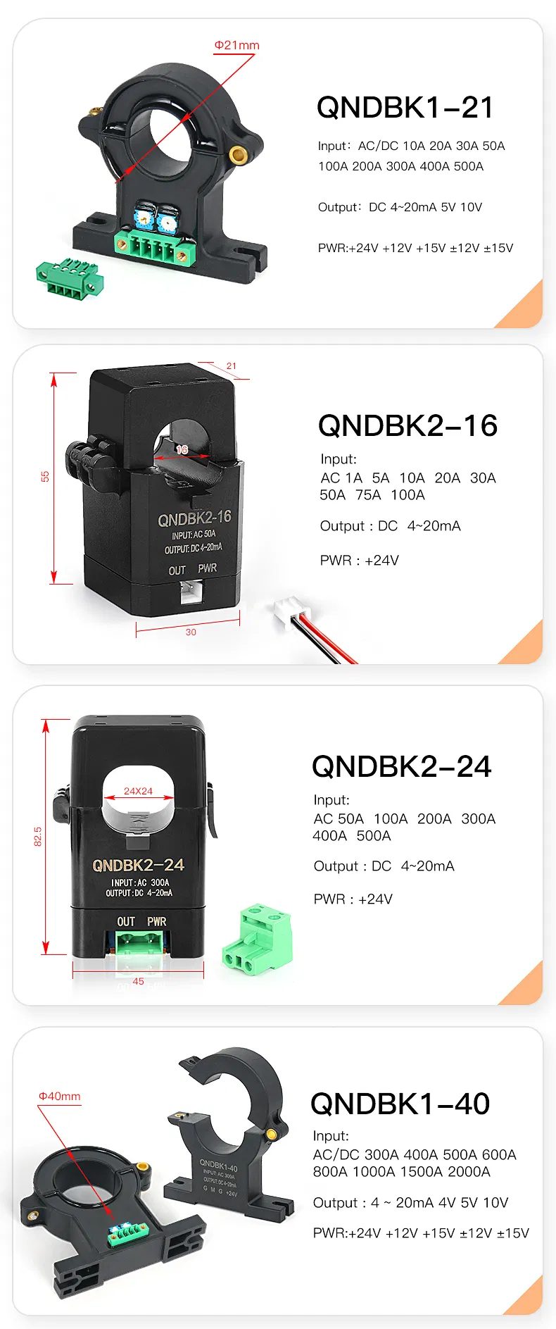 Sensor de Tipo Aberto Braçadeira CT Transformador de Corrente de Núcleo Dividido - 9