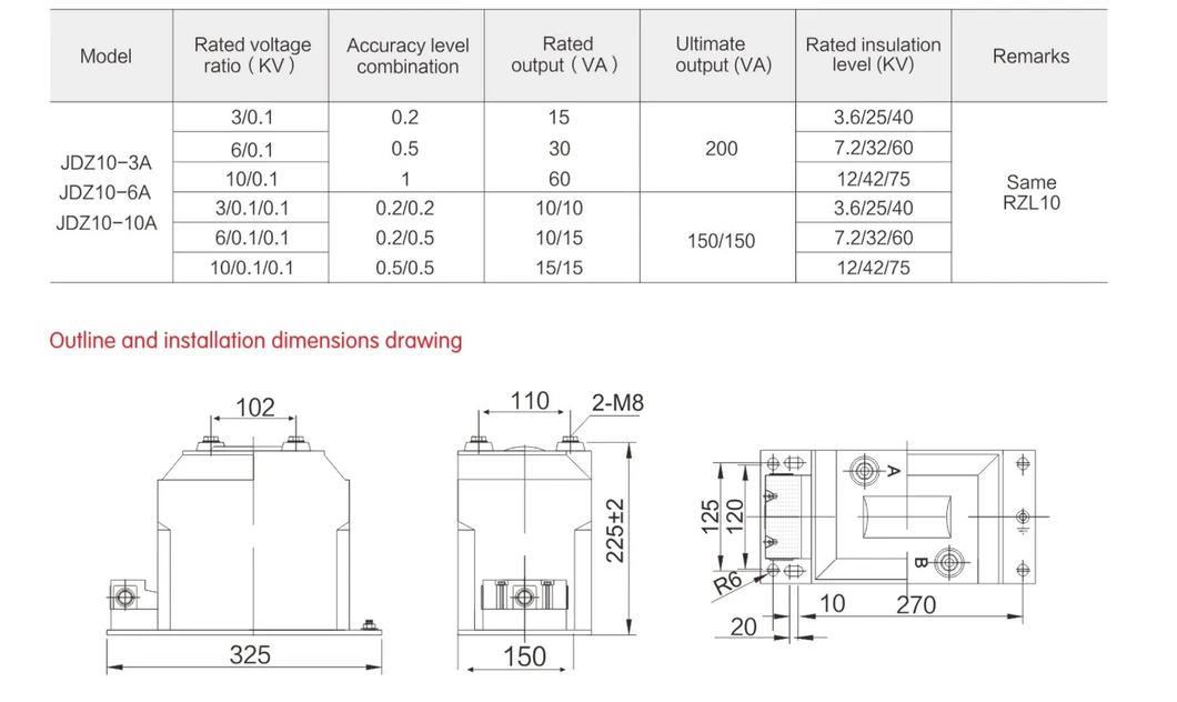 Relação PT 11000/110V, 50va, Transformador de Potencial (PT) Transformador de Tensão (VT)