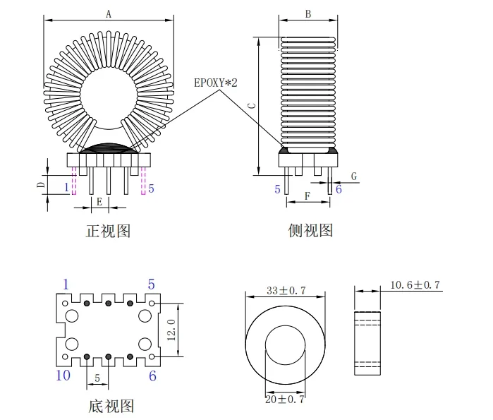 Nanocrystalline Current Transformer with Copper Wire for 350W-1600W Applications