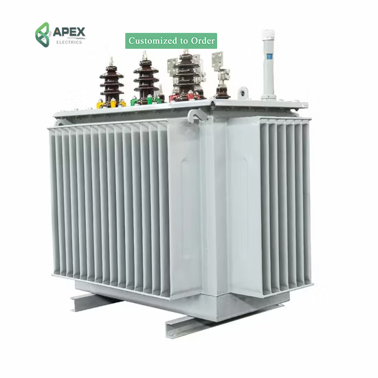 100kVA 200kVA 315kVA Transformador Elétrico Imerso em Óleo Tipo Trifásico com Enrolamento de Cobre para Distribuição de Energia