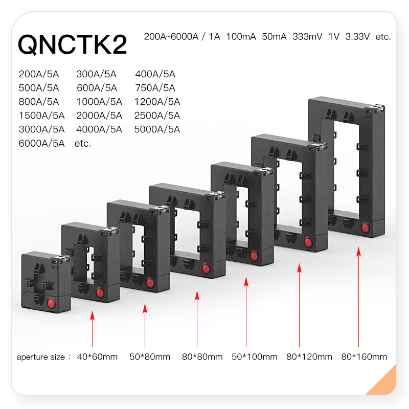 30A 50A 100A ~ 6000A Saída 5A 1A 1V 333mv Sensor de Tipo Aberto Braçadeira CT Transformador de Corrente de Núcleo Dividido
