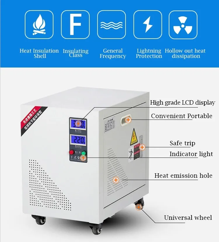 Transformador de Isolamento LCD 220V-380V Trifásico