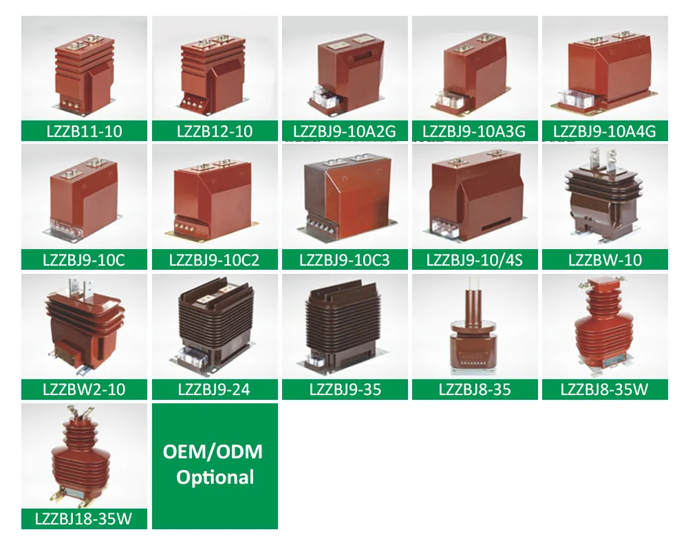 Variedade de transformadores de corrente tipo 10 - 35 kV