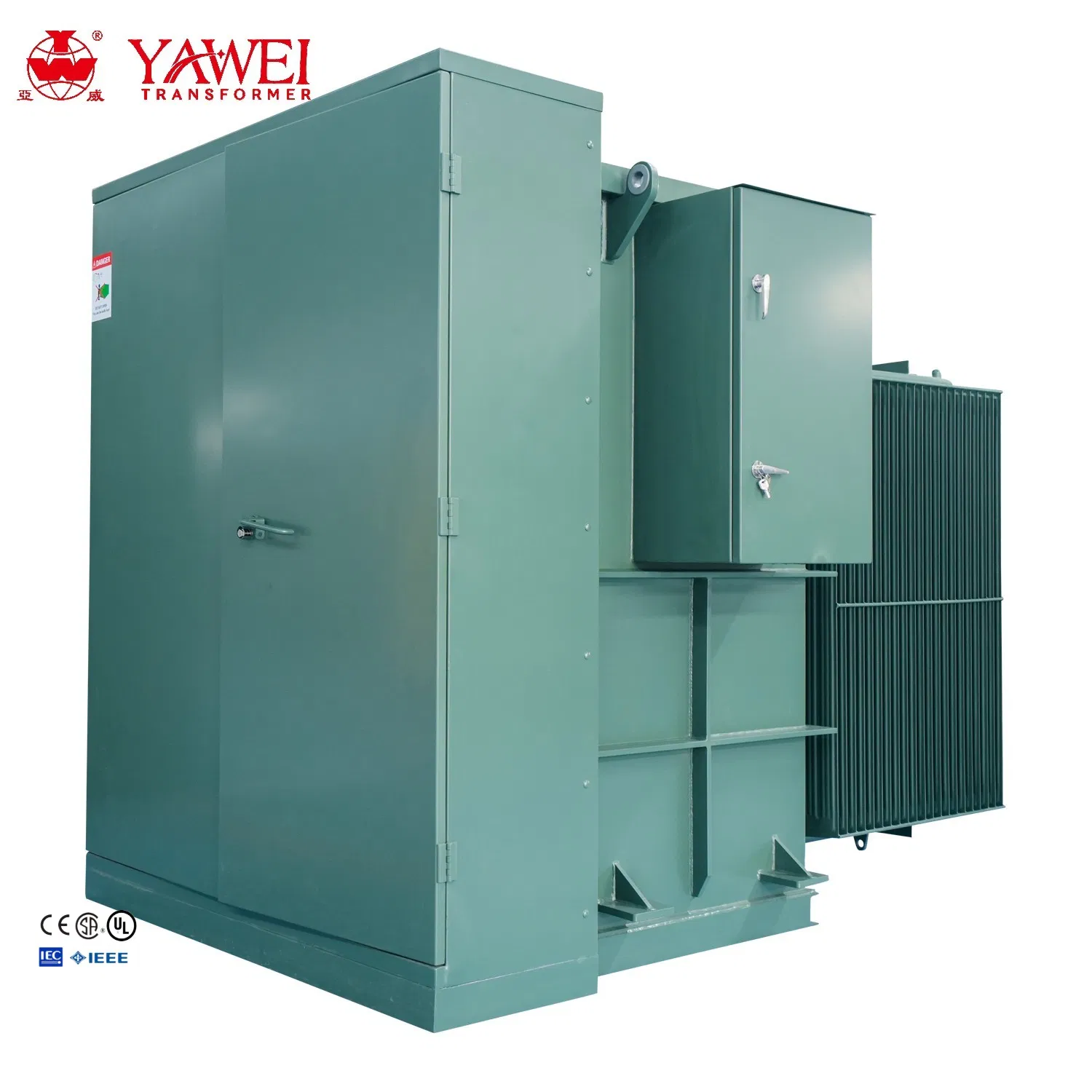 Transformador de Distribuição Tipo Caixa Americana Montado em Base da Yawei Equipamentos Elétricos 1500kVA