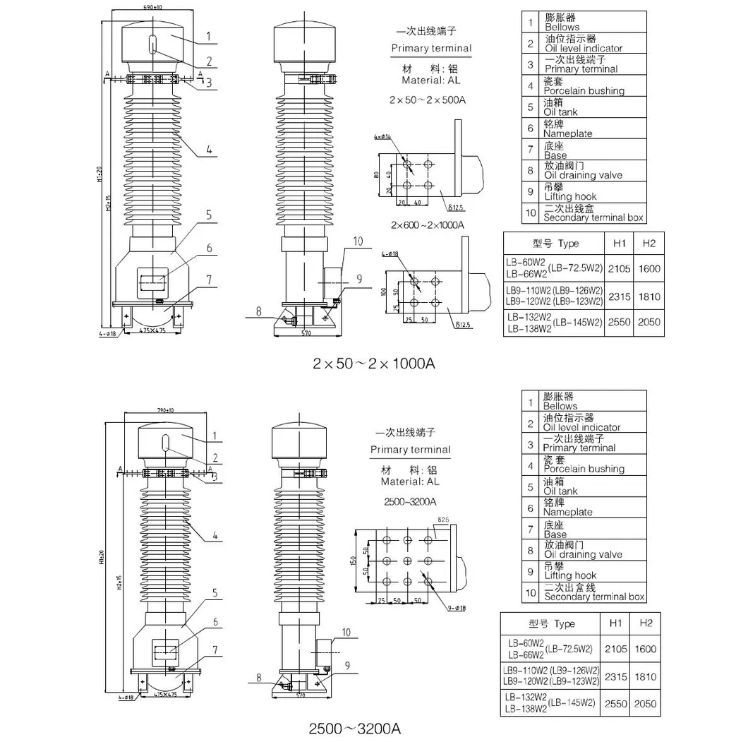 Transformador de Potencial de Tensão Interno 3.3kv a 110V para Rede Elétrica
