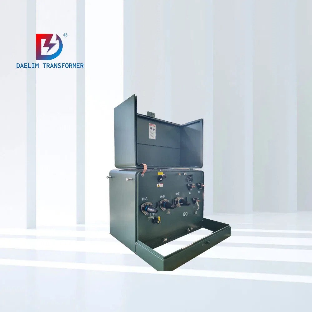 Transformador Pedestal Monofásico 75kVA 100kVA 12000V para 208/120V Transformador Montado em Base Monofásico