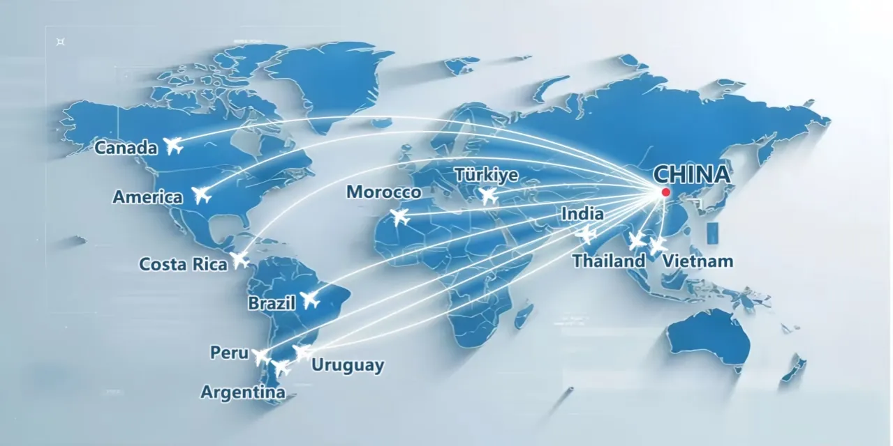 Mapa de Distribuição e Alcance Global