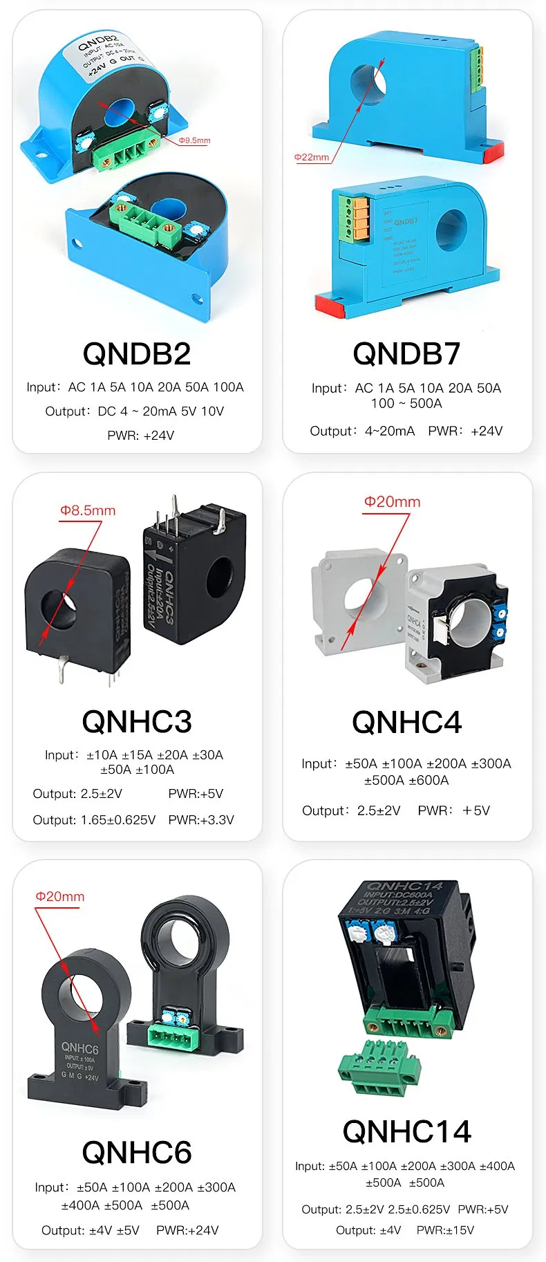 Sensor de Tipo Aberto Braçadeira CT Transformador de Corrente de Núcleo Dividido - 10