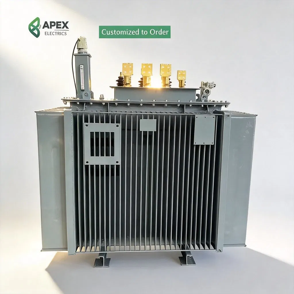 100kVA 200kVA 315kVA Transformador Elétrico Imerso em Óleo Tipo Trifásico com Enrolamento de Cobre para Distribuição de Energia