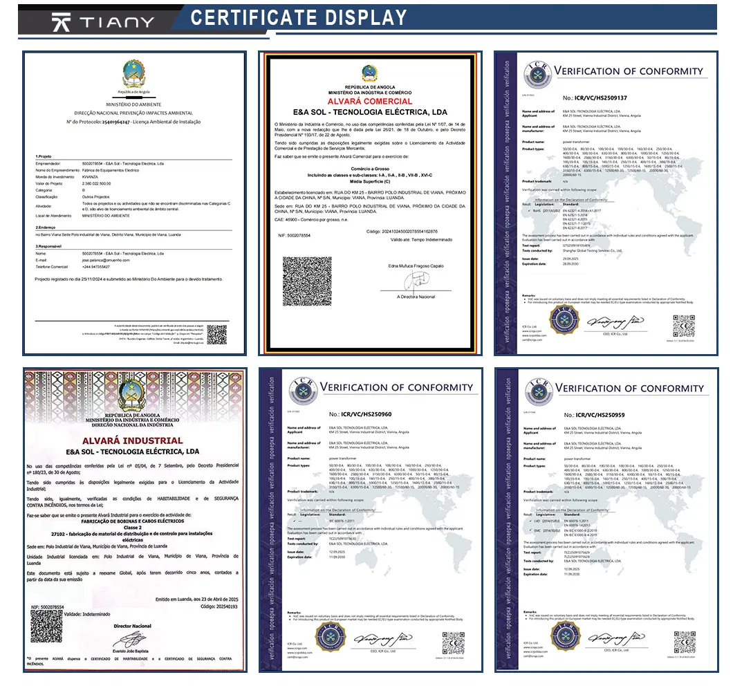Certificados de Qualidade ISO, CE, CCC