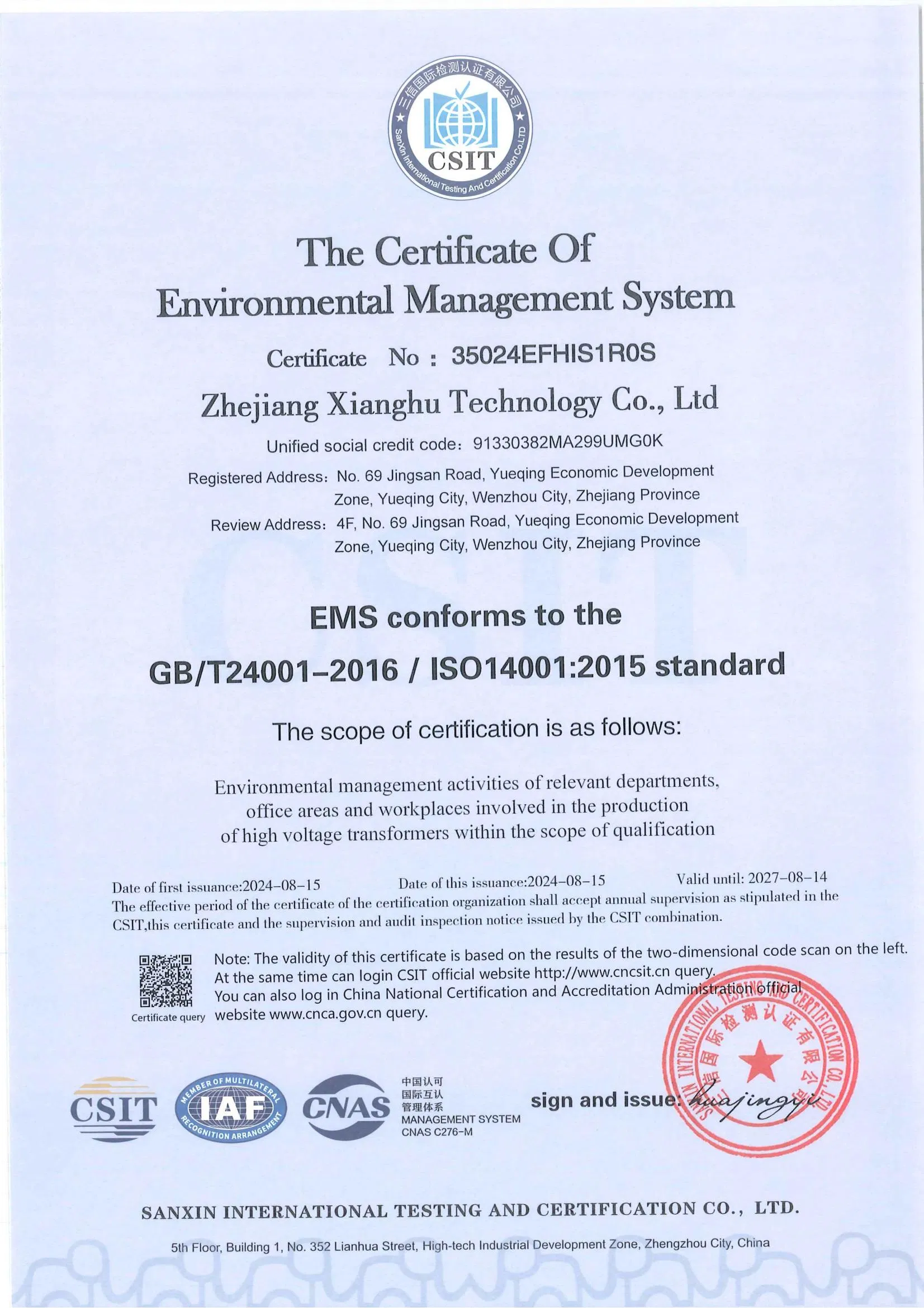 Certificação ISO14001:2015