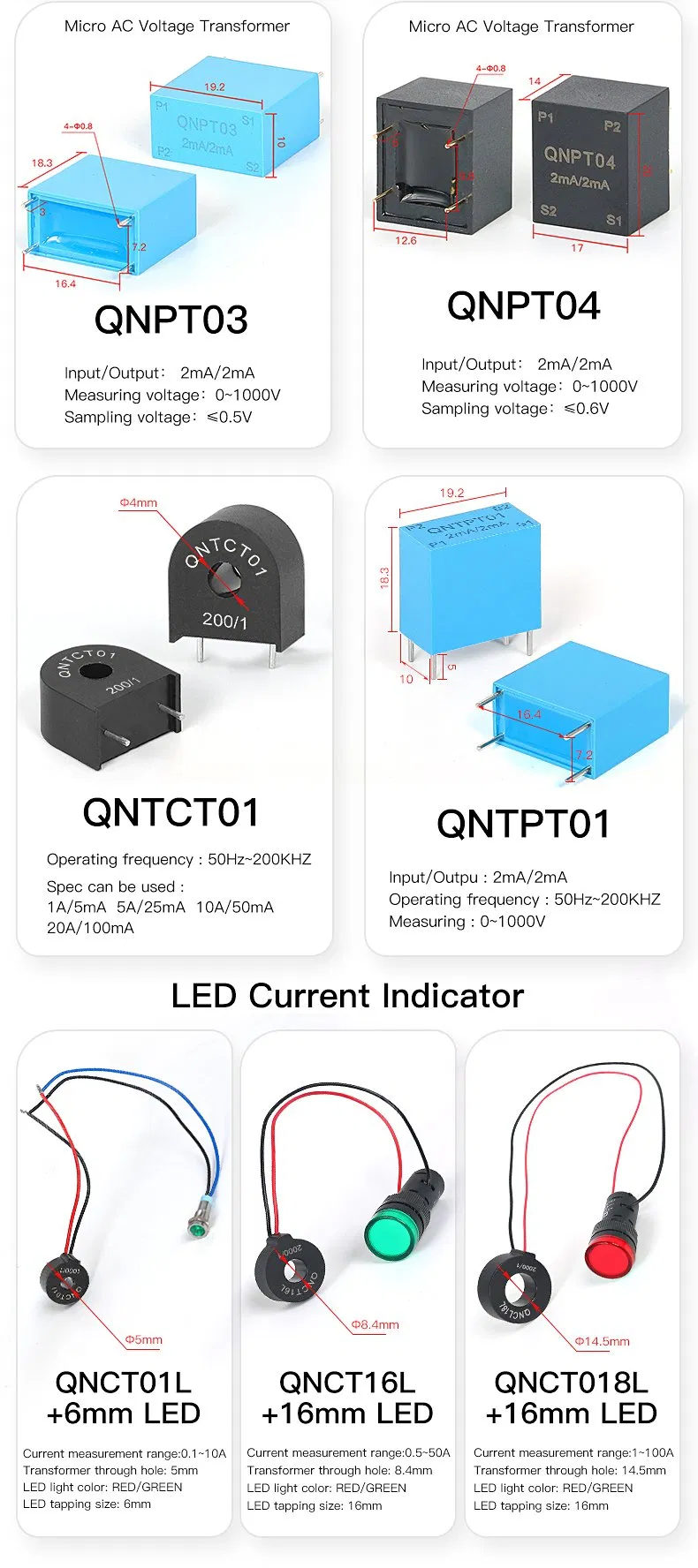 Sensor de Tipo Aberto Braçadeira CT Transformador de Corrente de Núcleo Dividido - 8