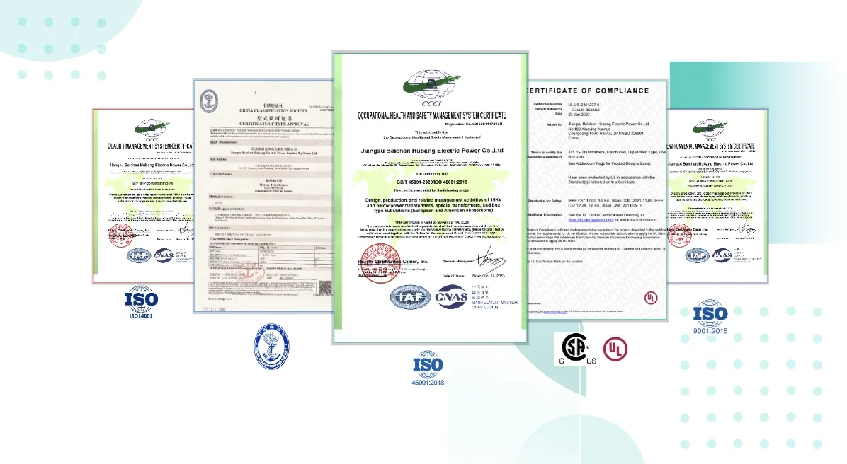 Certificados de Qualidade do Transformador