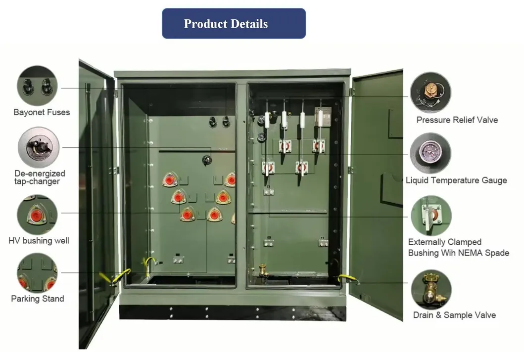 Transformador de Distribuição Tipo Caixa Americana Montado em Base 1500kVA Detail