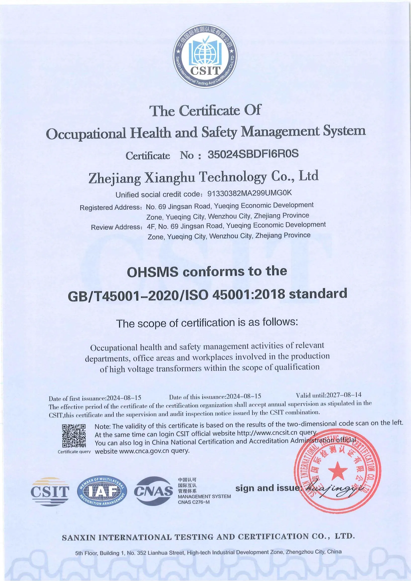 Certificação ISO45001:2018