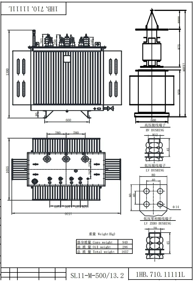 Diagramas e Dimensões do Transformador