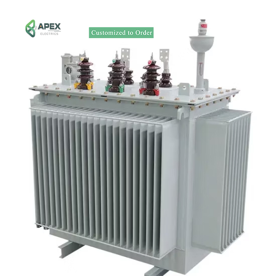 100kVA 200kVA 315kVA Transformador Elétrico Imerso em Óleo Tipo Trifásico com Enrolamento de Cobre para Distribuição de Energia