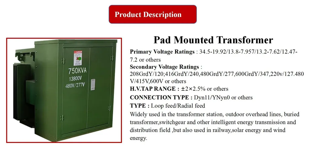 Transformador Trifásico Montado em Base Tipo Pedestal de Cobre 13200V a 400/230V 225 kVA