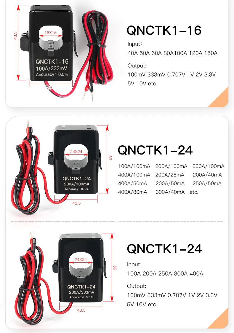 Sensor de Tipo Aberto Braçadeira CT Transformador de Corrente de Núcleo Dividido - 4