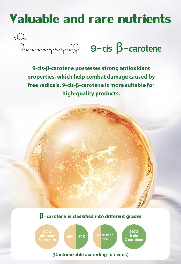 High Quality Nutraceuticals High 9-Cis 5% Beta-Carotene Extract From Dunaliella Salina