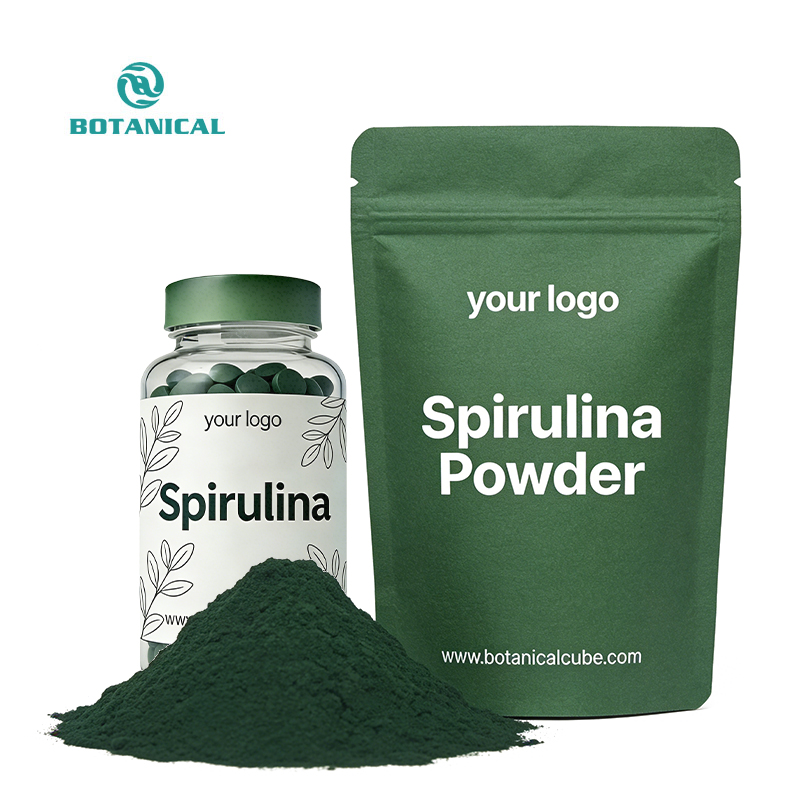 Pure Natural Algae Supplement Spirulina Tablets Natural High Protein Spiruline Spirulina Alge Tablet Private Label