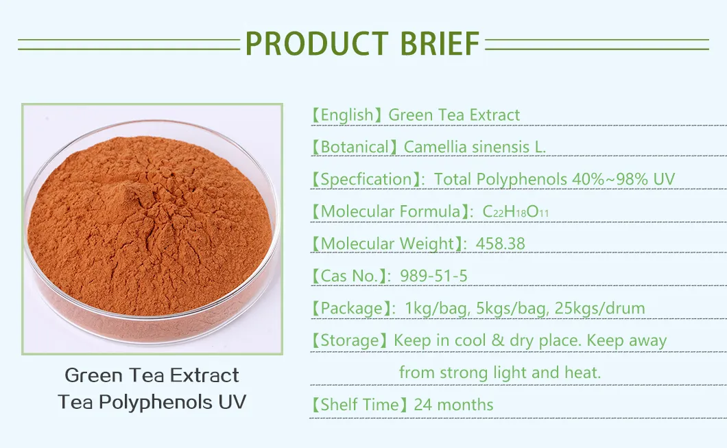 Natural Food Grade Tea Polyphenols EGCG Green Tea Extract Herbal Plant