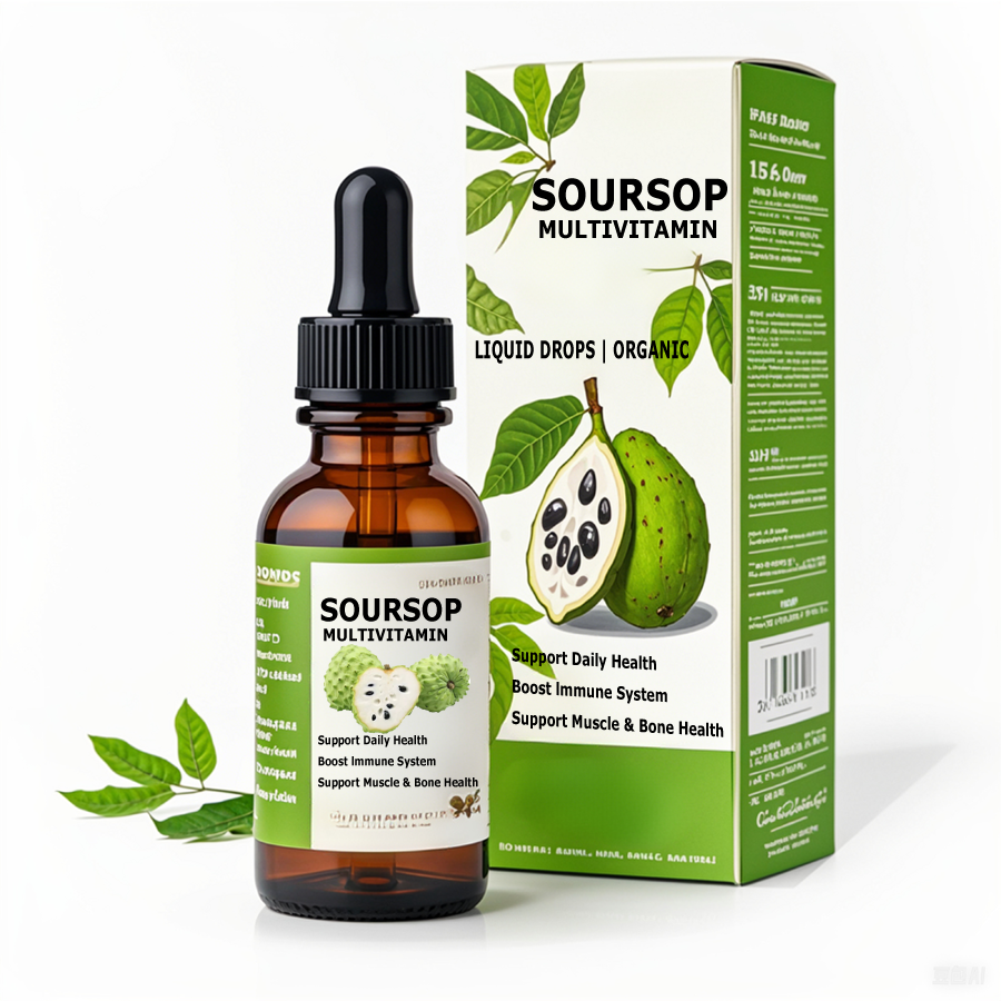Natural Herbal Extract Fruit Flavor Private Label Herbal Supplement Soursop Leaf Extract Liquid for Adults