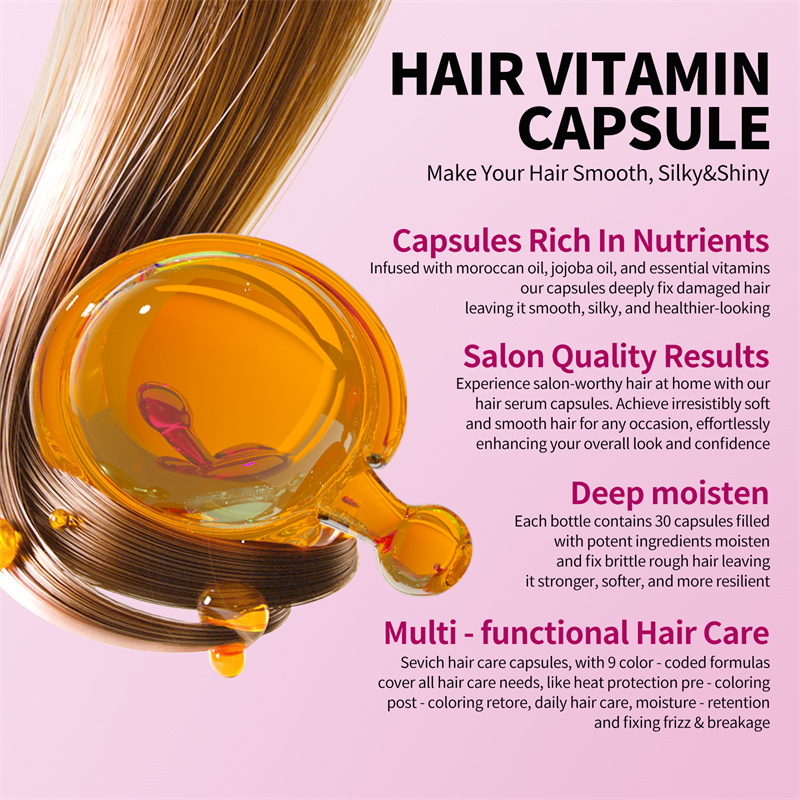 SEVICH Hair Oil Capsules Custom Anti Loss Smooth Vitamin Natural Oil Hair Growth Care Capsule Organic Health Hair Capsule