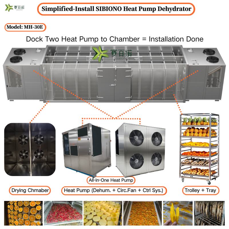 1500KG/Batch MH-30E Commercial Garlic Dehydrator, Professional Heat Pump Vegetable Dryer &amp; Food Processing Equipment
